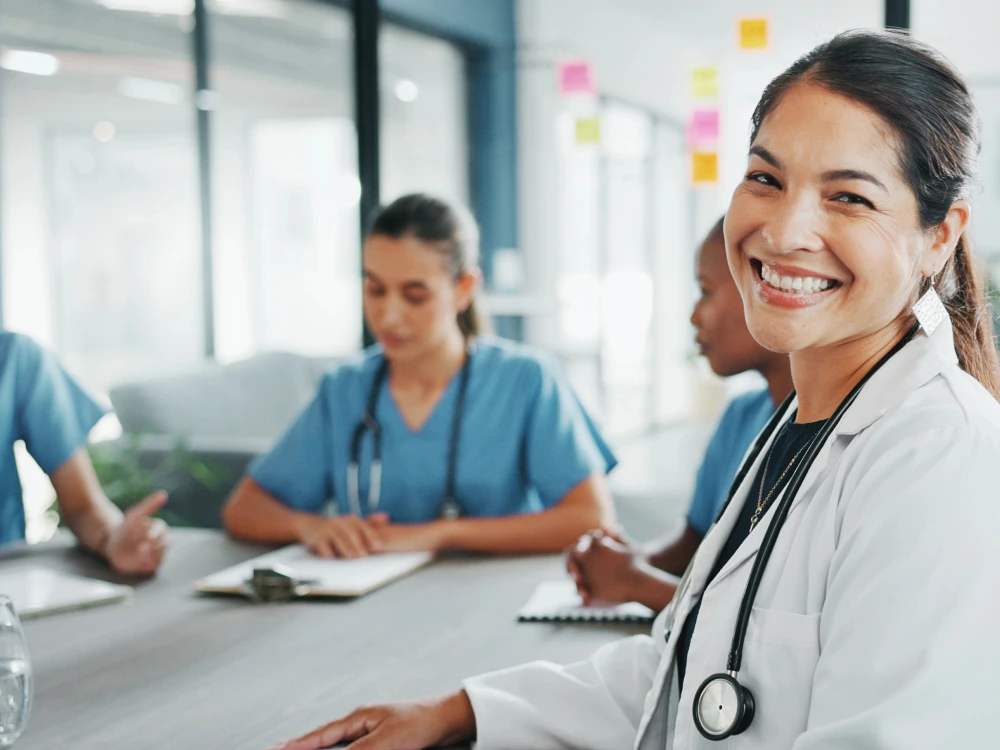 Healthcare professionals participating in medication education and training