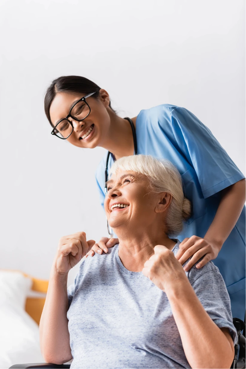 Pharmacist supporting an aged care resident during a medication review